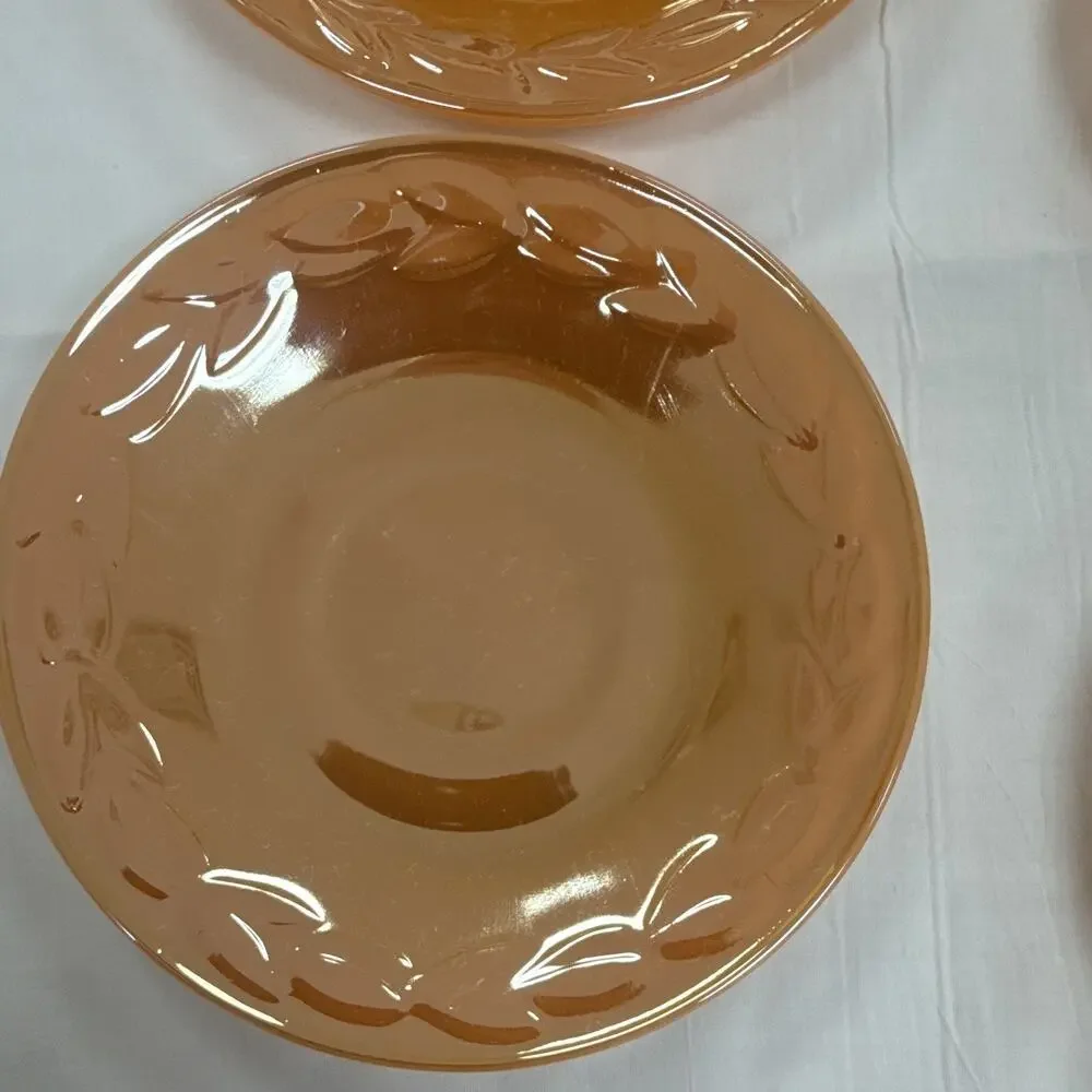 Copied - Pink Pressed Glass Laurel Pattern Round Plate 6 in